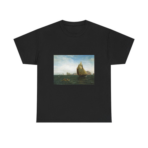 Hans Fredrik Gude (1825-1903) Seilbater Pa Fjorden - 1880 - T-Shirt
