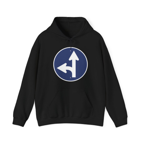 Bild 40 V 5 - Geradeaus oder links abbiegen TGL 10629 Blatt 3 S. 25 (Germany) (Road Sign) Hoodie