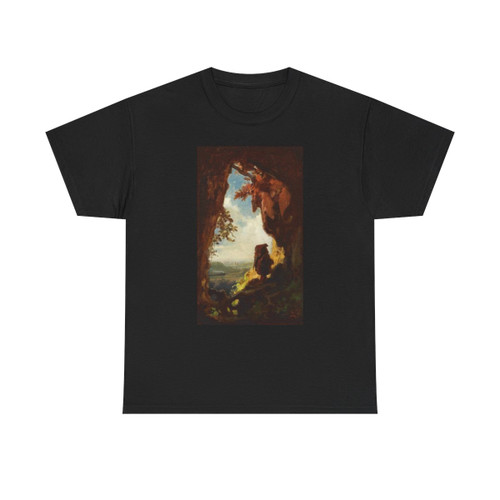 Carl Spitzweg (1808-1885) Gnome watching railway train - oil on panel 1848 - T-Shirt