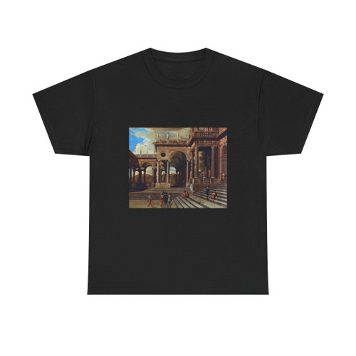 Antonio di Michele (17th Century) An architectural capriccio with figures in front of a portico - Oil on-0 - T-Shirt