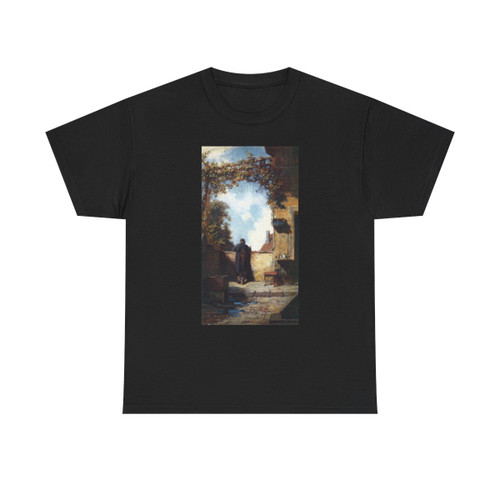 Carl Spitzweg (1808-1885) Pastor seen from the back in front of a wall standing (old gentleman on the te-0 - T-Shirt