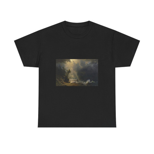 Albert Bierstadt (1830-1902) Puged sound of the Pacific coast - T-Shirt