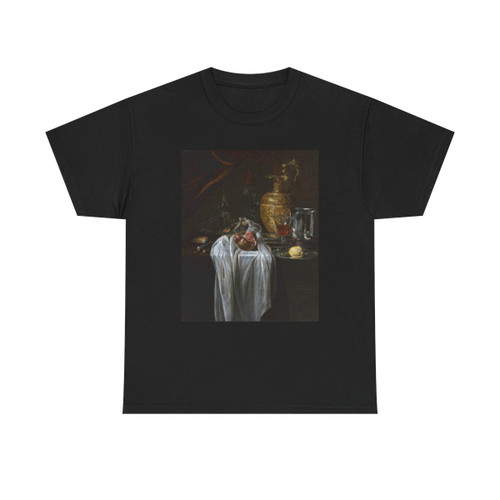 Circle of Willem Kalf (1619-1693) Still life with ewer, vessels, lemon, marzipan and pomegranate - Oil-0 - T-Shirt