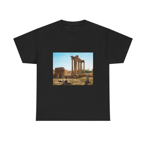 Constantin Hansen (1804-1880) View of the Roman Forum with the Temple of Concordia and the Arch of Septi-0 - T-Shirt