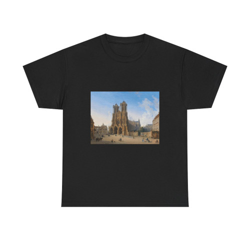 Domenico Quaglio (1787-1837) View of the Cathedral of Notre Dame in Rheims - T-Shirt