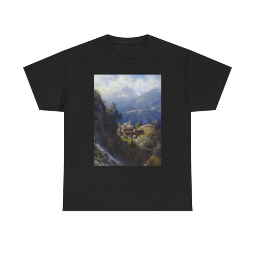 Adolf Mosengel (1837-1885) Village in the Bernese Alps - Oil on canvas 1885 - T-Shirt