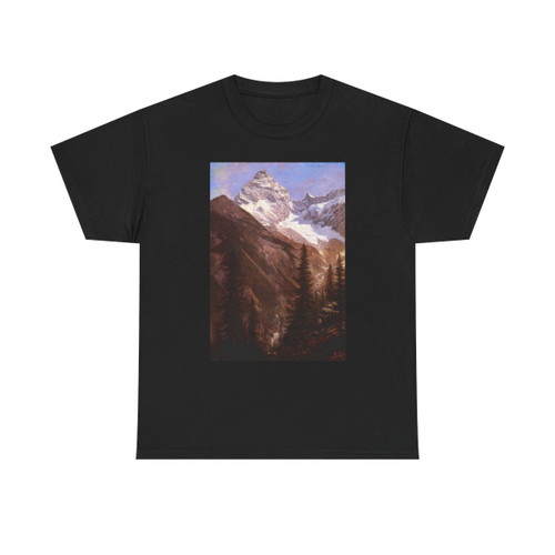 Albert Bierstadt (1830-1902) Canadian Rockies, Asulkan Glacier - Oil on paper mounted on canvas - T-Shirt