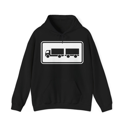 Zusatzzeichen 1010-60 - Lastkraftwagen mit Anhänger 600x330 StVO 2017 (Germany) (Road Sign) Hoodie