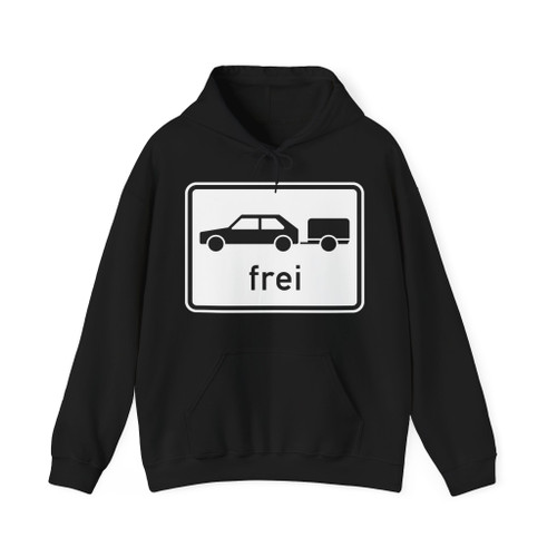 Zusatzzeichen 1024-11 - PKW mit Anhänger frei StVO 1992 (Germany) (Road Sign) Hoodie