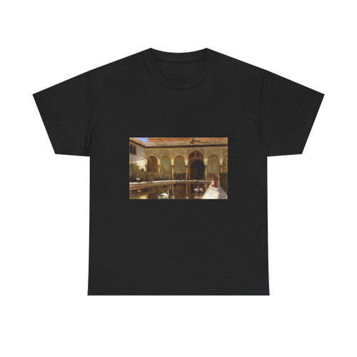Edwin Lord Weeks (1849-1903) A Court in The Alhambra in the Time of the Moors - Oil on canvas 1876 - T-Shirt