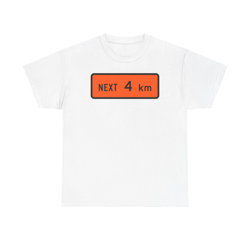 New Zealand road sign W1-1.1B 4 km (New Zealand) (Road Sign) T-Shirt