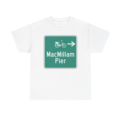 Provincetown MA DPW Directional bike sign - MacMillan Pier Right (Massachusetts) (Road Sign) T-Shirt