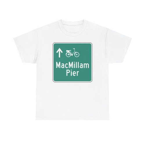Provincetown MA DPW Directional bike sign - MacMillan Pier Ahead (Massachusetts) (Road Sign) T-Shirt