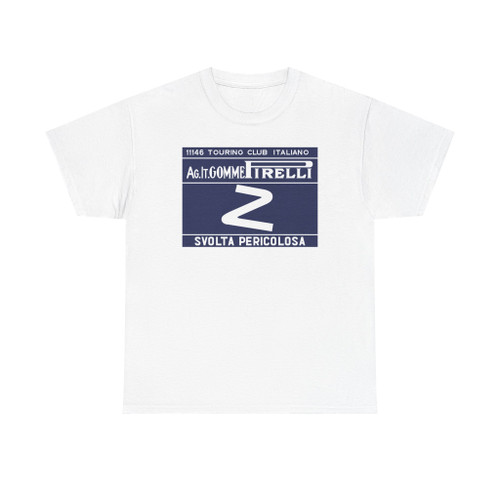 Segnale stradale italiano 1919 - TCI-Pirelli - svolta pericolosa (Italy) (Road Sign) T-Shirt