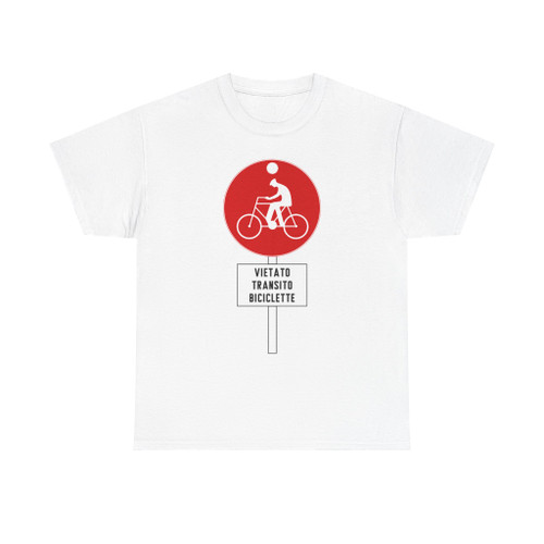 Segnale stradale italiano - TCI - vietato transito biciclette (Italy) (Road Sign) T-Shirt