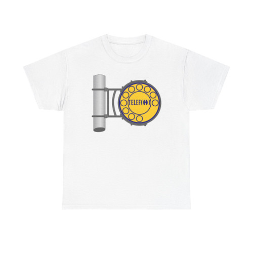 Segnale stradale italiano 1939 - telefono vista anteriore (Italy) (Road Sign) T-Shirt