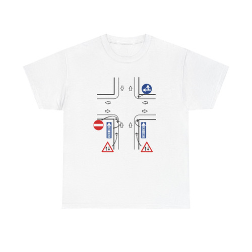Schema stradale italiano 1959 - esempio di applicazione di segnali fig 83c (Italy) (Road Sign) T-Shirt