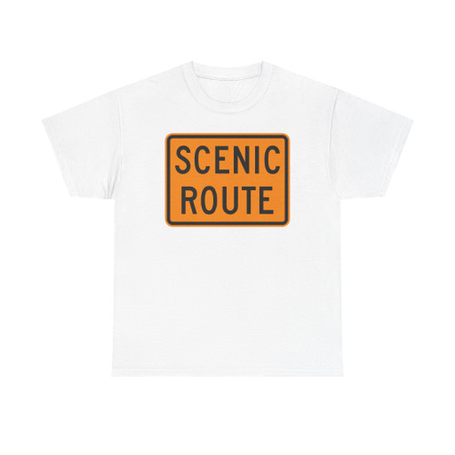 Scenic Route plate orange (United States) (Road Sign) T-Shirt