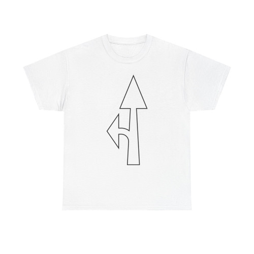 Traffic Sign GR - Straight Or Left Road Marking (Greece) (Road Sign) T-Shirt