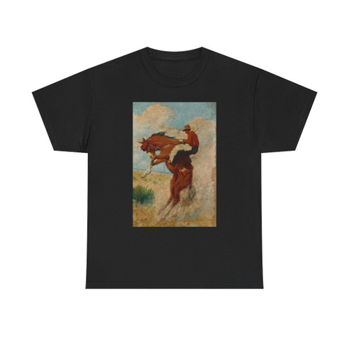 Cowboy on Bucking Bronco, probable western pulp cover - T-Shirt