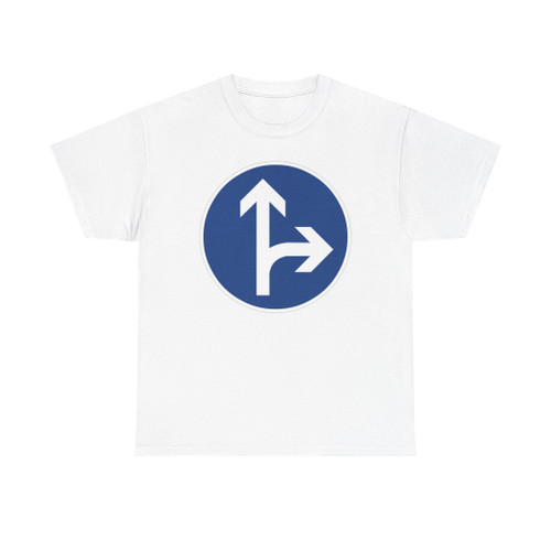 Zeichen 214-20 - Vorgeschriebene Fahrtrichtung geradeaus und rechts StVO 1992 (Germany) (Road Sign) T-Shirt