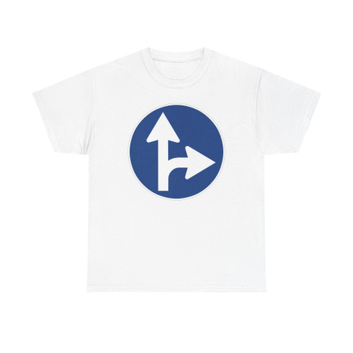 Zeichen 214 - Vorgeschriebene Fahrtrichtung geradeaus und rechts StVO 1970 (Germany) (Road Sign) T-Shirt
