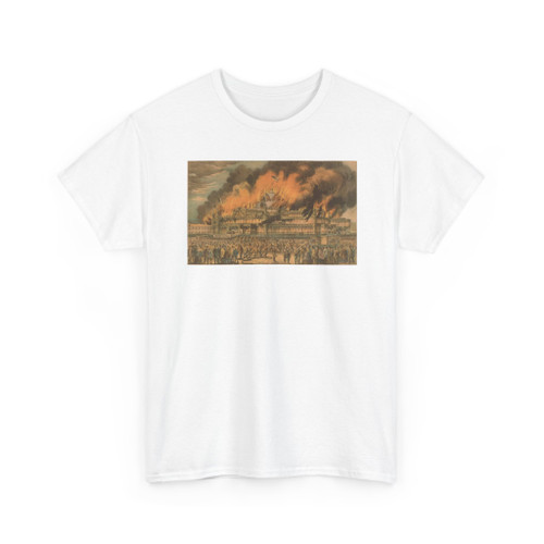 unknown - Lithograph, Burning of the New York Crystal Palace - after 1858 v1 - T-Shirt