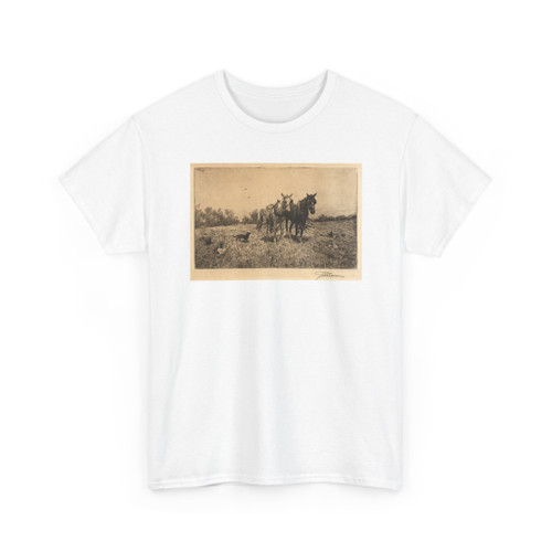 Peter Moran, born Bolton, England - (Fall Ploughing) - ca. 1880-1890 - T-Shirt