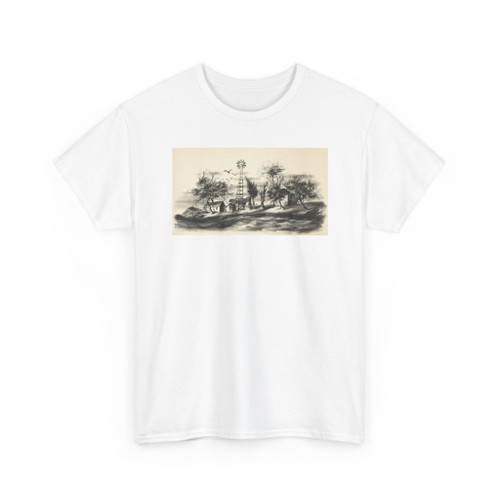 Unidentified - (Untitled) (Landscape with Farm Buildings and Windmill) - ca. 1933-1943 - T-Shirt