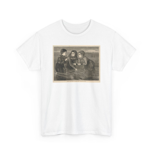 Winslow Homer, born Boston, MA - Bathing at Long Branch, -Oh, Ain't It Cold!, from Every Saturday, August 26, - 1871 - T-Shirt