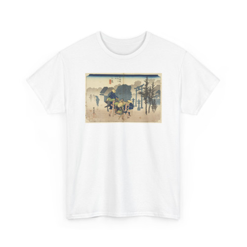 Ando Hiroshige, Japanese, 1797–1858 - Mishima, Morning Mist, in The Fifty-Three Stations of the Tokaido Road (Tokaido - ca. 1834 v1 - T-Shirt