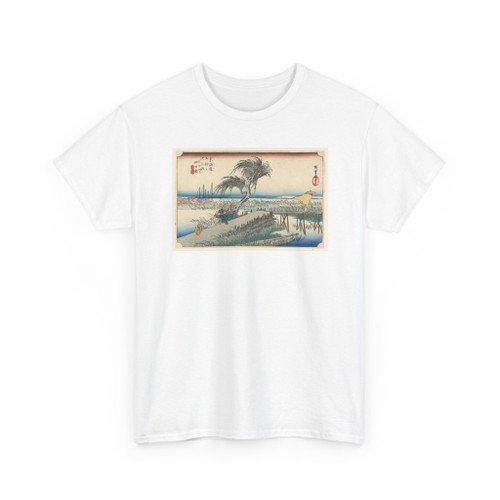 Ando Hiroshige, Japanese, 1797–1858 - Yokkaichi, River Scene, in The Fifty-Three Stations of the Tokaido Road - ca. 1834 v2 - T-Shirt