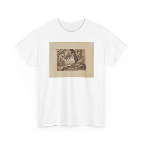 Frederic Edwin Church, American, - Imaginary River Landscape with Wooded Banks - 1870–75 v1 - T-Shirt