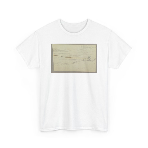 Frederic Edwin Church, American, - Looking Southwest from Long Hill, Hudson, New York - August 1863 v3 - T-Shirt