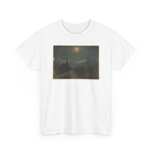 Frederic Edwin Church, American, - Moonlight over an Alpine Village - June - September, v3 - T-Shirt