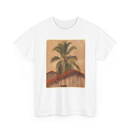 Frederic Edwin Church, American, - Palm Trees and Housetops, Ecuador - May 1857 v2 - T-Shirt