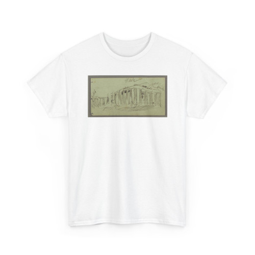 Frederic Edwin Church, American, - The Parthenon Lighted at Night, Athens, Greece - April 1869 v2 - T-Shirt