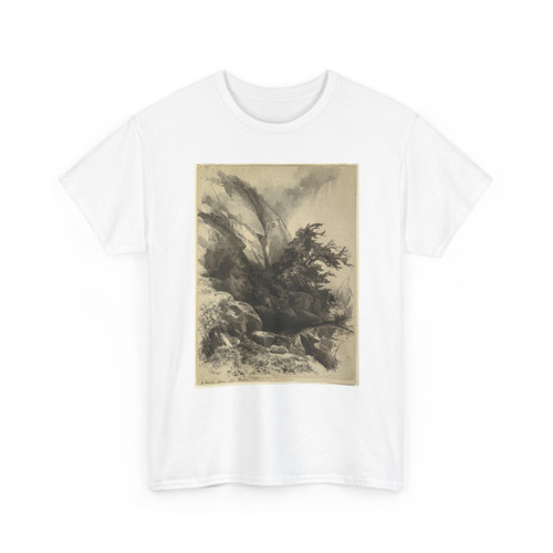 Thomas Moran, American, b. Britain, - A Mountain Stream - 1869 v2 - T-Shirt