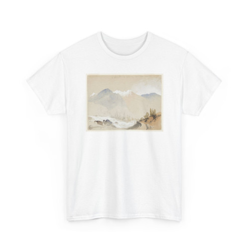 Thomas Moran, American, b. Britain, - Alpine Pass at Cascade, Twin Lakes, Colorado - 1892 v1 - T-Shirt