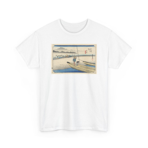 Ando Hiroshige, Japanese, 1797–1858 - Mitsuke, Tenryu-gawa River, in The Fifty-Three Stations of the Tokaido Road - ca. 1834 v2 - T-Shirt