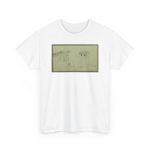 Frederic Edwin Church, American, - Architectural Sketches, Burak, Syria - April 27, 1868 v4 - T-Shirt