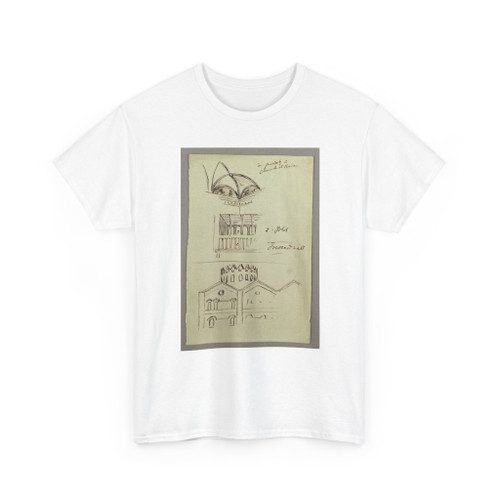 Frederic Edwin Church, American, - Sketches of the Interior and Exterior of a Church, Rome, Italy - October 1868 v2 - T-Shirt