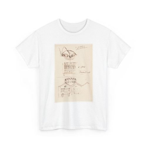 Frederic Edwin Church, American, - Sketches of the Interior and Exterior of a Church, Rome, Italy - October 1868 v1 - T-Shirt