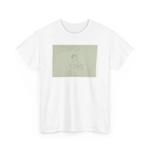 Frederic Edwin Church, American, - Sketch of a Child Eating and the Sunset, Hudson, New York - December 22, 1870 v1 - T-Shirt
