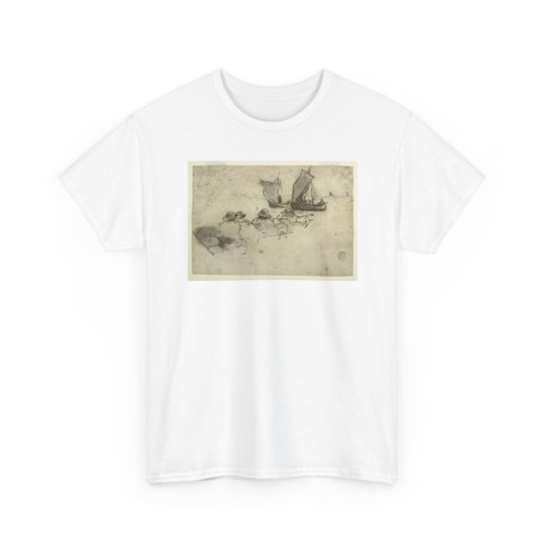 Winslow Homer, American, 1836–1910 - Two Fishing Boats with Sails, Cullercoats, England - 1881–82 v2 - T-Shirt