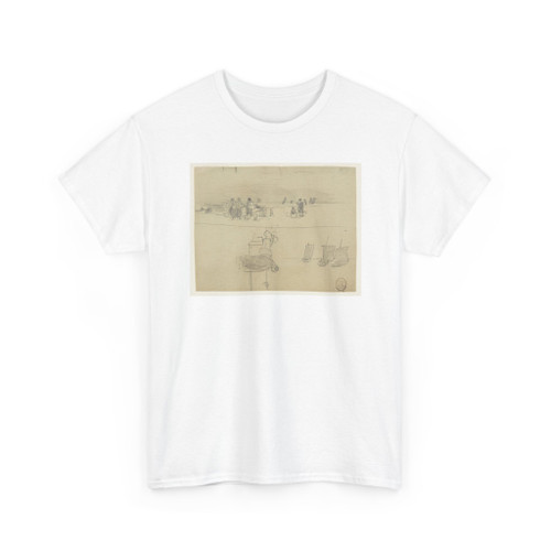 Winslow Homer, American, 1836–1910 - Beach Scene with Women Carrying Baskets, Cullercoats, England - 1881–82 v1 - T-Shirt