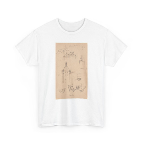 Frederic Edwin Church, American, - Architecture Studies, Romanshorn, Switzerland - August 1868 v1 - T-Shirt