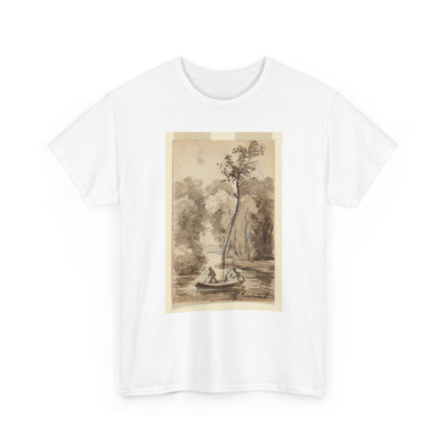Charles Nicolas Ransonnette, French, - A Stream in Woods - ca. 1870 - T-Shirt
