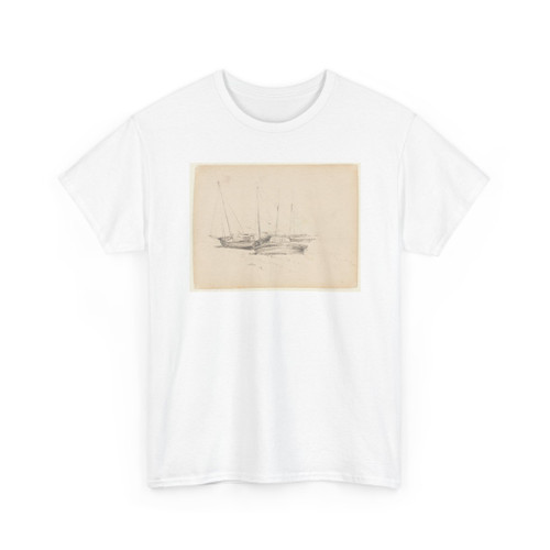 Walter Clark, American, 1848–1917 - Fishing Boats on the Seashore - 1884 v1 - T-Shirt