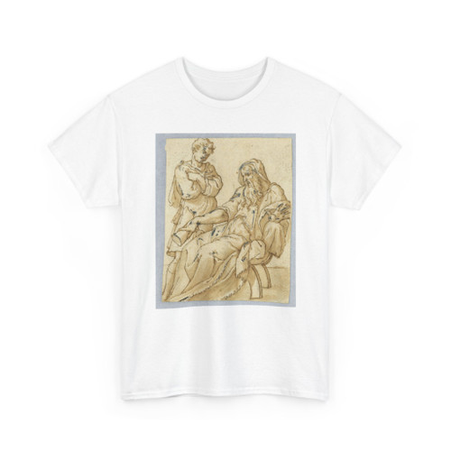 unknown - Seated Older Figure with Standing Younger Figure - 17th–mid- 19th - T-Shirt